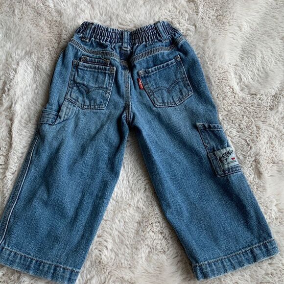 Levi’s Vintage Baby 24 Months Levis Cargo Jeans elastic waistband‎ stretch - Picture 1 of 8